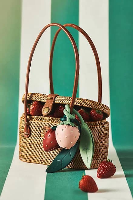 Anthropologie Structured Rattan Bag
