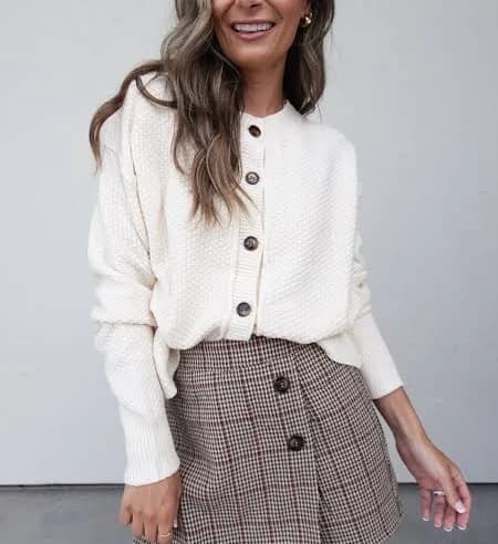 Coco The Shop Knit Cardigan with Tortoise Buttons