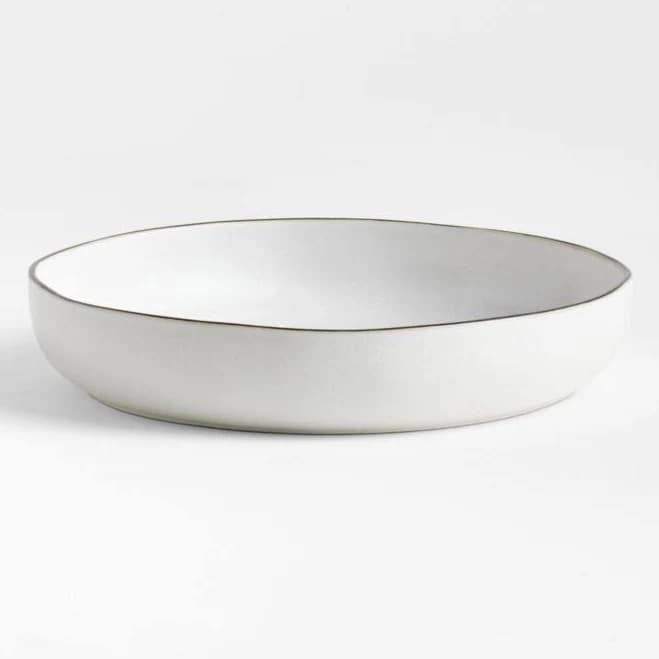 Crate & Barrel Range White Low Bowl