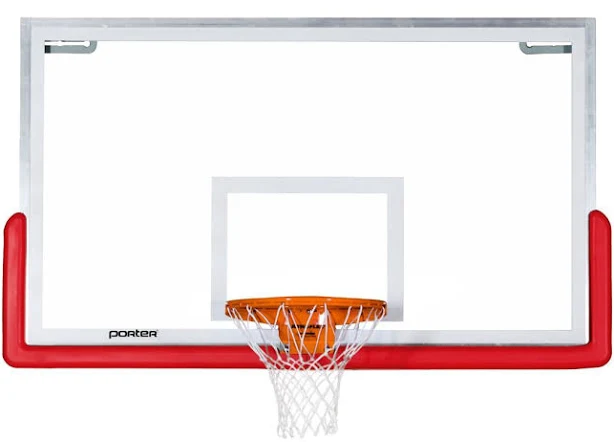 Porter Athletic Porter Center-Strut Rectangular Glass Backboard Package