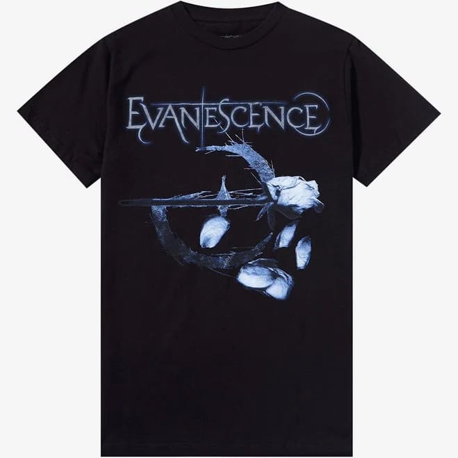 Evanescence Falling Petals Boyfriend Fit Graphic T-Shirt