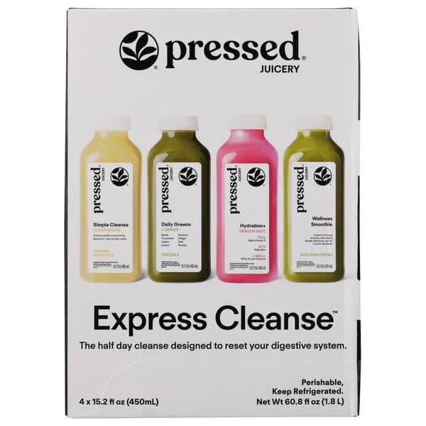 Pressed Juicery Express Cleanse Juice Bottles