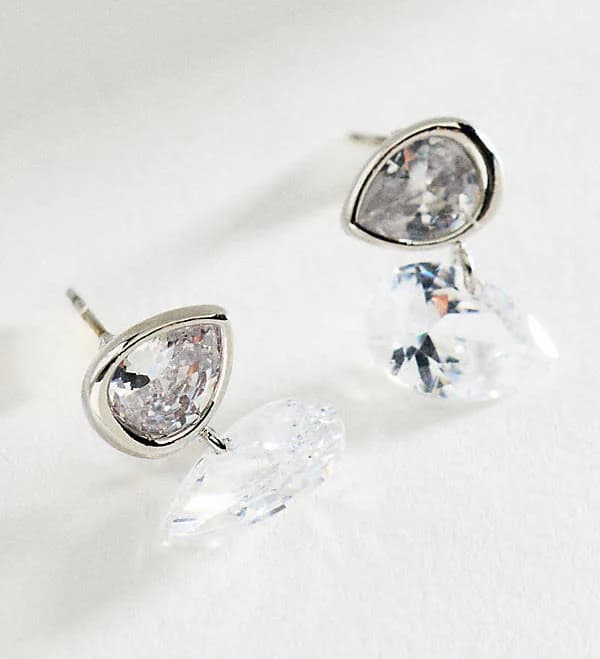Anthropologie Bezel Teardrop Earrings