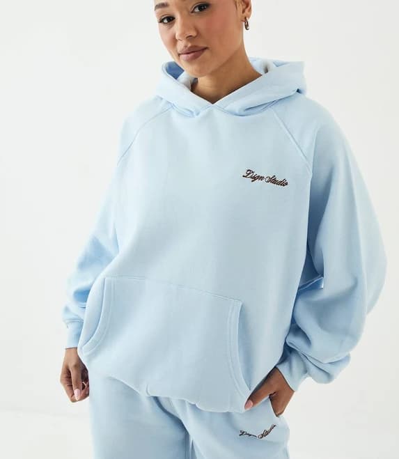 DSGN Studio Women's Script Embroidered Oversized Hoodie