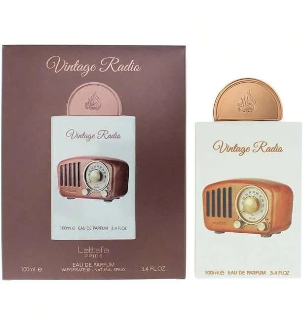 Lattafa Vintage Radio Eau De Parfum Spray Unisex EDP Perfume Perfumes 3.4oz/100ml Amber Woody Girlfriend Wife Mother Friend Boyfriend Husband Father