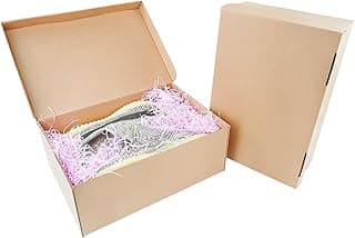 STRBOXONG Cardboard Shoe Boxes with Lid, 12.6x8.66x4.7, Multi-Purpose Storage Box for Home Office Organization Containers, Foldable Cardboard Carton, Gift Parcel (Pack of 5)