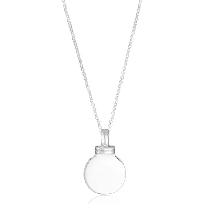 Sterling Silver Engraved Round Charm Pendant