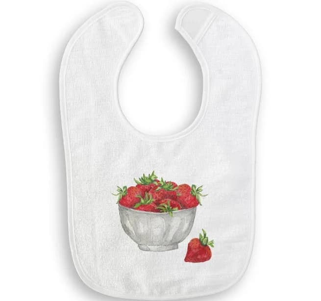 Strawberry Bowl Baby Bib / -
