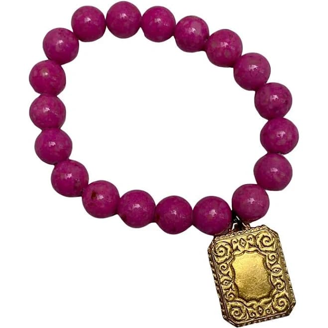 Classic Legacy Vintage Gold Rectangle Beaded Bracelet
