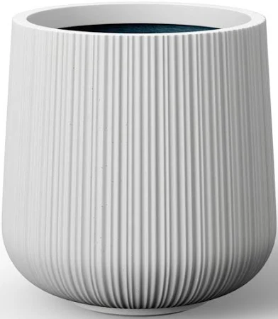 Ebern Designs 13" W x 13.5" H Tall Round Fluted Concrete Planter