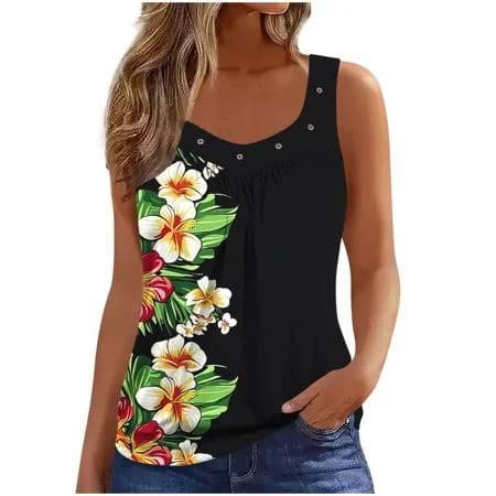 Women's Ruffled Square Collar Tank Tops