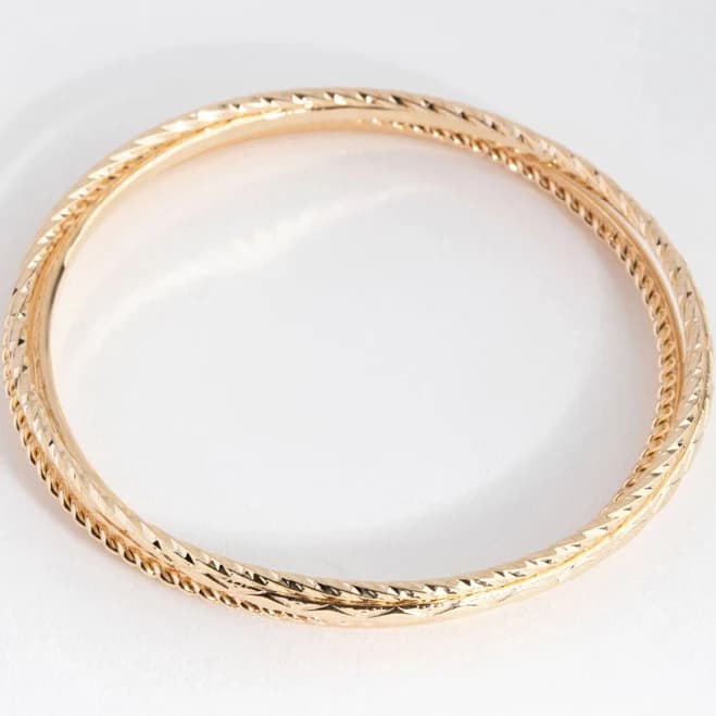 Lovisa 4-Pack Gold Mix Texture Bangle Bracelets