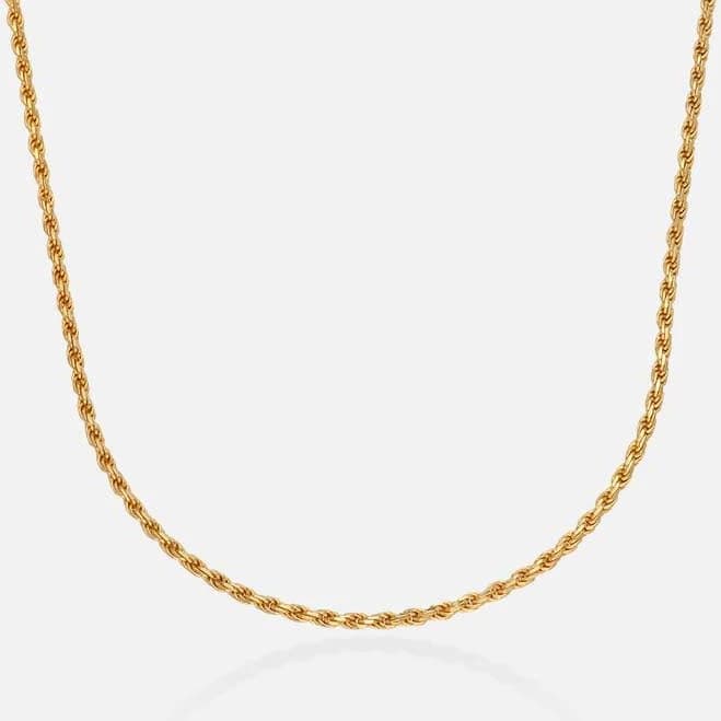 Men's Gold Rope Chain Necklace