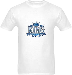 Royal Crown Graphic Mens T-Shirts King Print 100% Cotton in USA Regular Shirt Summer Cotton Tops