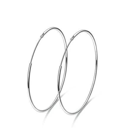 Sterling Silver Large Hoop Earrings
