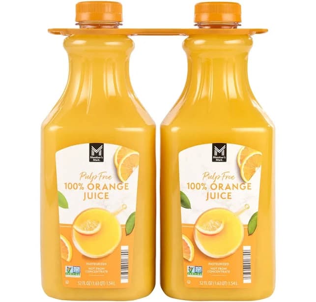 Sunshine In A Glass Member's Mark Pulp- 100% Orange Juice (2 Pk,