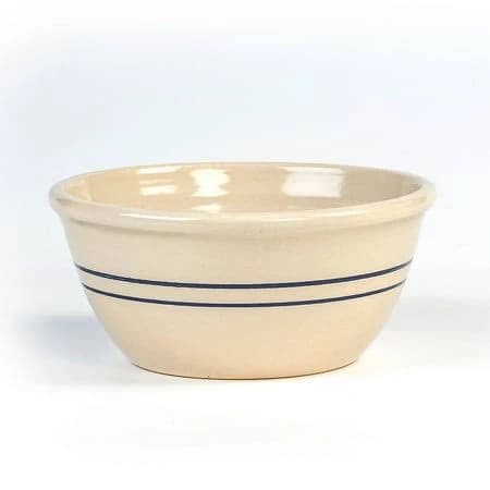 Martinez Pottery Heritage Blue Stripe Stoneware Mixing Bowl