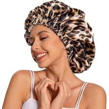 Amazon.com : Satin Silk Bonnet Set for Women with Adjustable Soft Tie Band, Double Layer Hair Bonnet for Sleeping, Night Sleep Cap, Green : Beauty & Personal Care