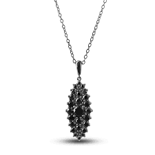 Black Diamond Pendant Necklace 2 ct tw Round 14K White Gold/Black Rhodium 18" | Jared
