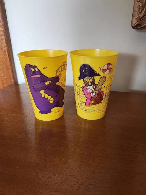 Super Cool & Vintage 1978 Pair of McDonald's Yellow Plastic Cups