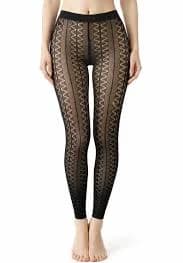 Black Footless Patterned Fishnet Leggings