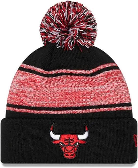 New Era Men's Chicago Bulls Chilled Cuffed Knit Hat with Pom