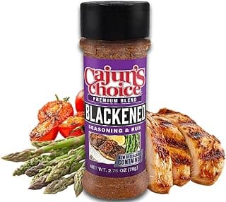 Cajun's Choice Blackened Seasoning - 2.75 oz Jar, All Natural, Low Salt, Gluten-Free - Authentic Louisiana Spice for Fish, Wings & BBQ
