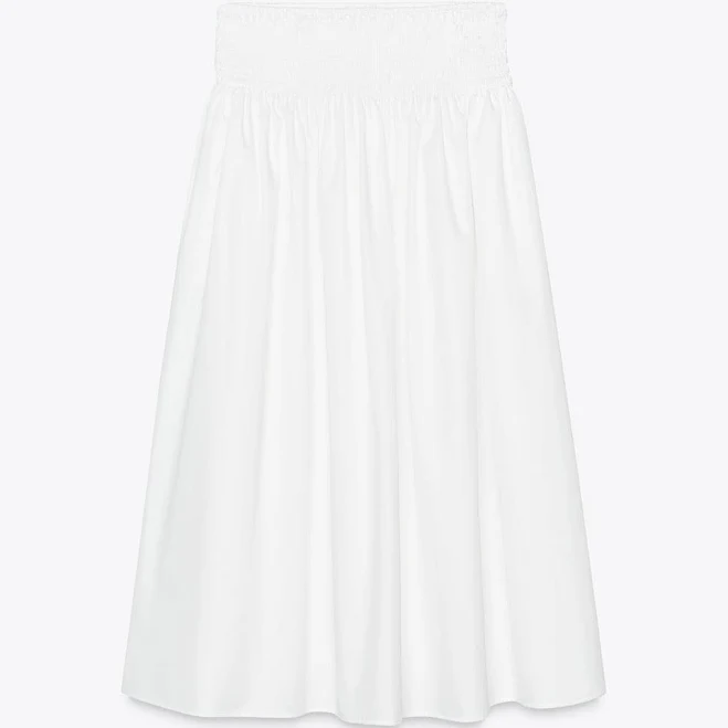 Women's Arlo Voluminous Cotton Poplin Midi Skirt
