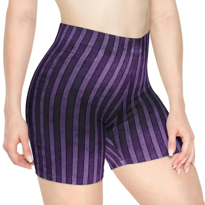 Grunge Women's Striped Biker Shorts
