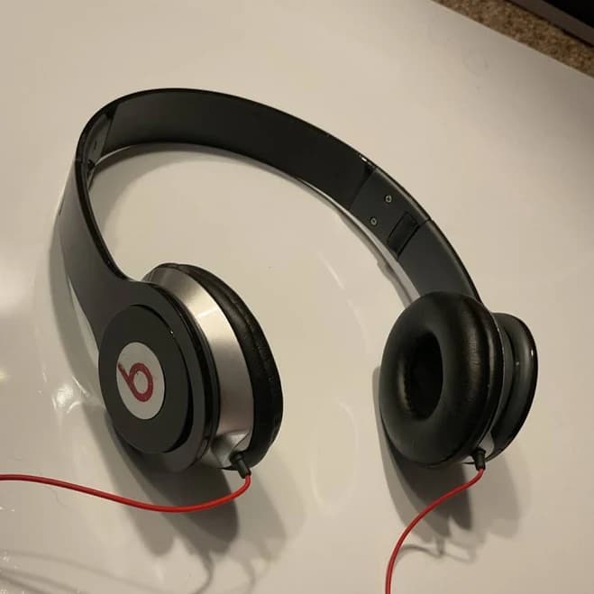 Beats By Dr. Dre Black Silver Headphones Over Ear As Is