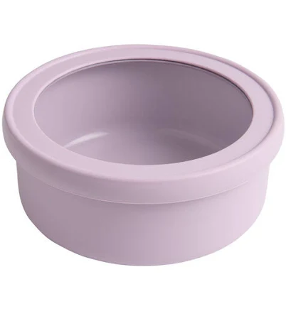 World Market Round Lavender Silicone Glass Bakeware Storage Container