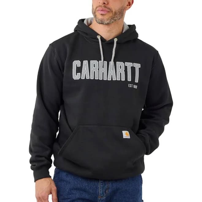 Carhartt Men's Reworked Loose Fit Midweight Felt Logo Graphic Sweatshirt