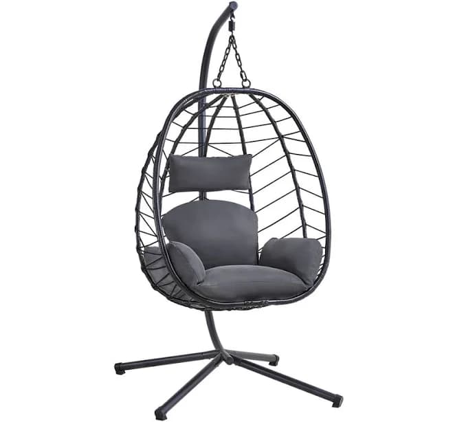 Dakota Fields PE Rattan Wicker Swing Chair