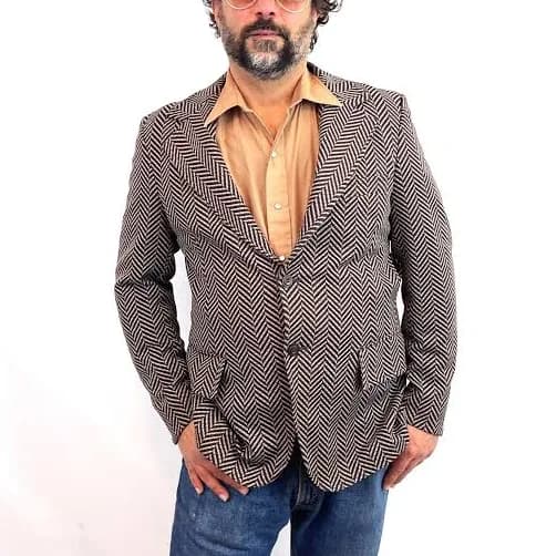Vintage 70s Disco Geometric Blazer