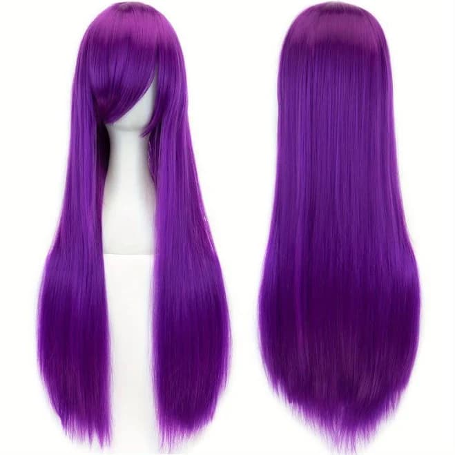 Heavyweight Synthetic Long Straight Wig with Bangs