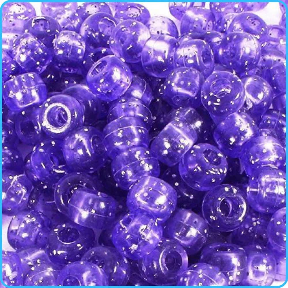 Kandies World DIY Glitter Barrel Pony Beads