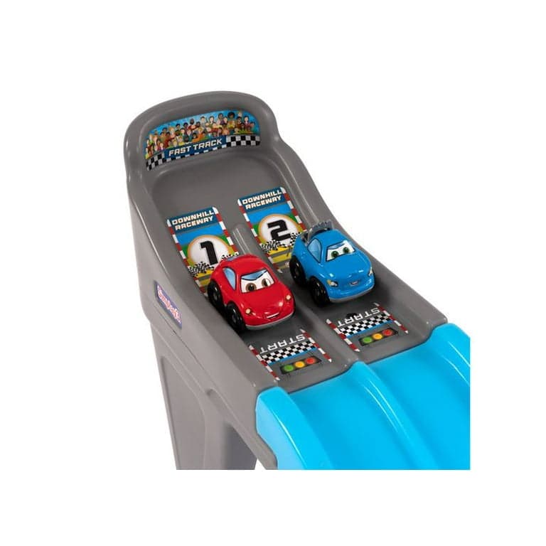 Simplay3 Fast Track Downhill Two-Lane Raceway with Two Car Play Vehicles and Decals for Car & Truck Play - Walmart.com