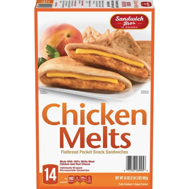 Sandwich Bros. Chicken Melt Flatbread Sandwiches