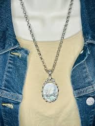 Shell Cameo Pendant Necklace: Silver Cable Chain, 20-22 Inch - Etsy Australia