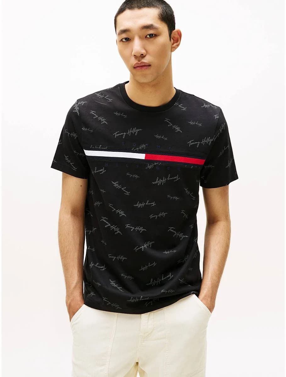 Tommy Hilfiger Men's Signature Flag Stripe T-Shirt