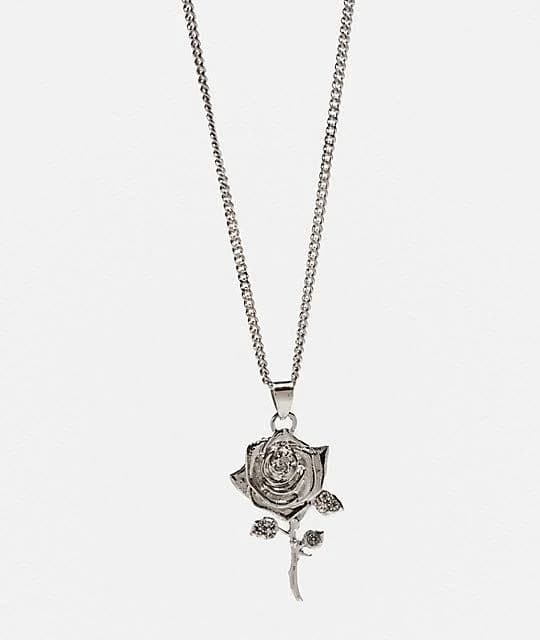 Broken Promises Thornless Silver Rhinestone Pendant Necklace
