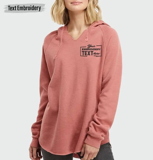 Custom Embroidered Lightweight Wave Wash Hoodie