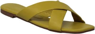 Square Toe Crossband Slide Sandals