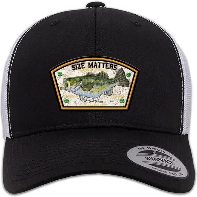 Size Matters Largemouth Bass 6 Panel Trucker Snap Back Hat