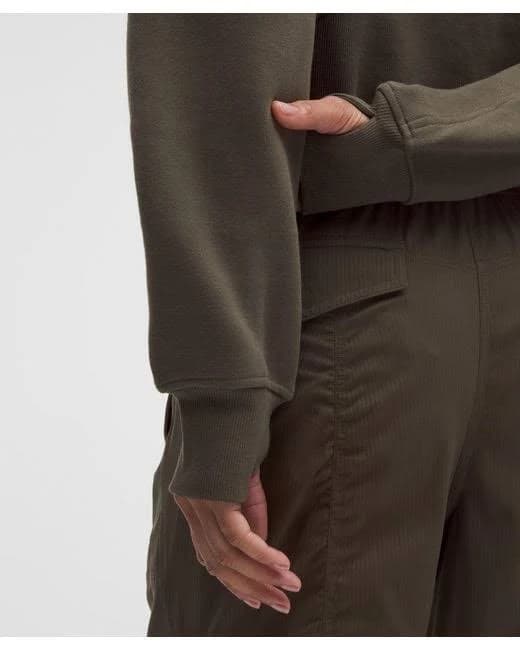 lululemon Womens Brown Scuba Oversized HalfZip Hoodie