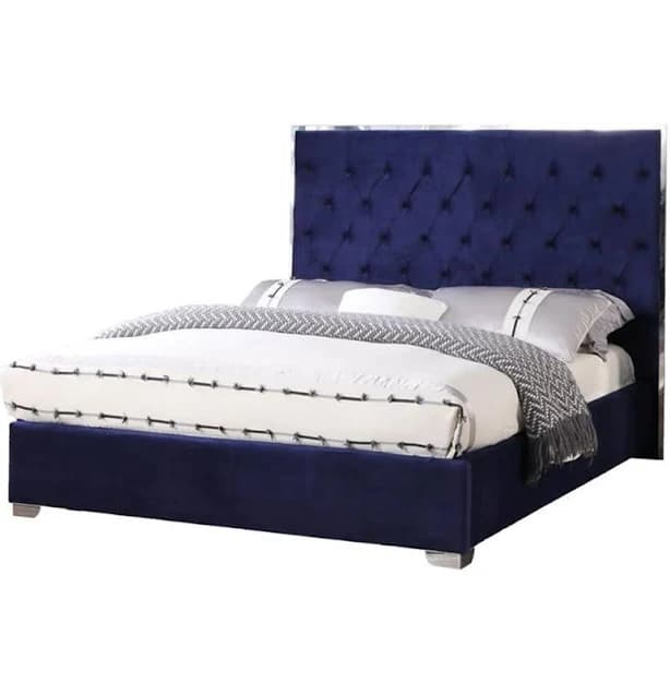 Best Master Furniture Kressa Fabric Tufted King Platform Bed