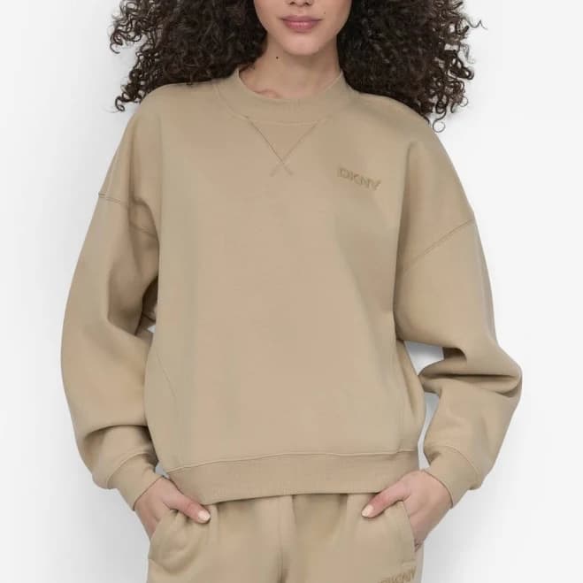 DKNY Women's Logo Crop Sweatshirt