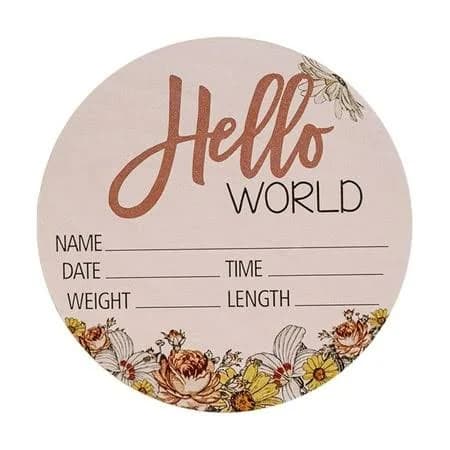 Barhoo Birth Announcement Sign Custom Wooden Birth Announcement Sign - Personalized Baby Name, Date & Stats Keepsake for Hospital Or Nursery Decor,