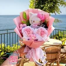 Cute Kity Bouquet Sanrio Bouquet Flower Bouquet Handmade Crafted Bouquet Birthday Gift
