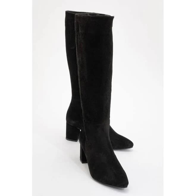 Forever & Always Shoes Women's Sejas Leather Block Heel Knee-High Boots